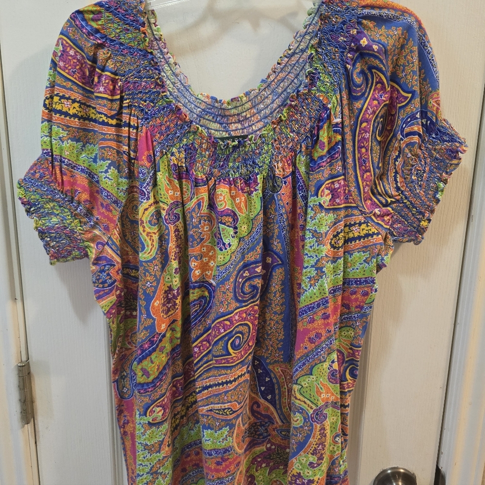 Ralph Lauren Multicolor Paisley Blouse Size 2x